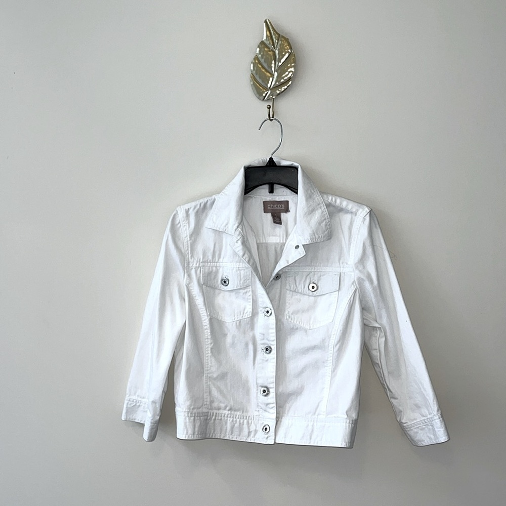 🤍Chico’s Cropped Cotton Jacket
